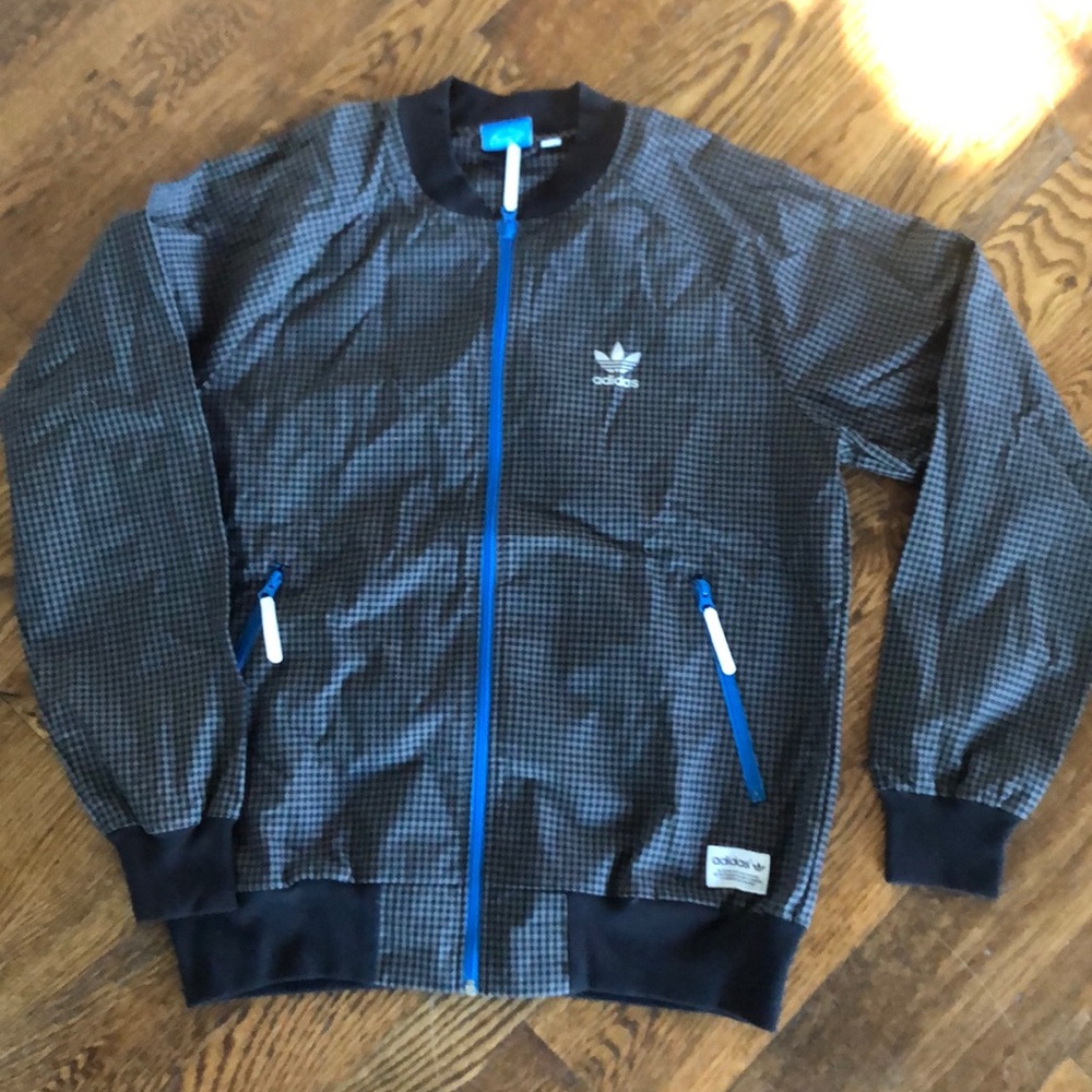 ADIDAS men’s checked zip-up jacket size L